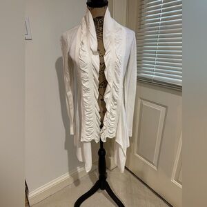 INC off white waterfall open front cardigan size S